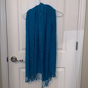 Blue Scarf with Fringe